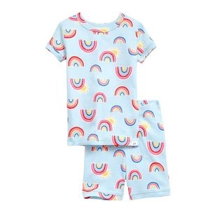 NWT BABY GAP | Girls Organic Cotton Rainbow PJ Shorts 2 PC Set | 3 Years